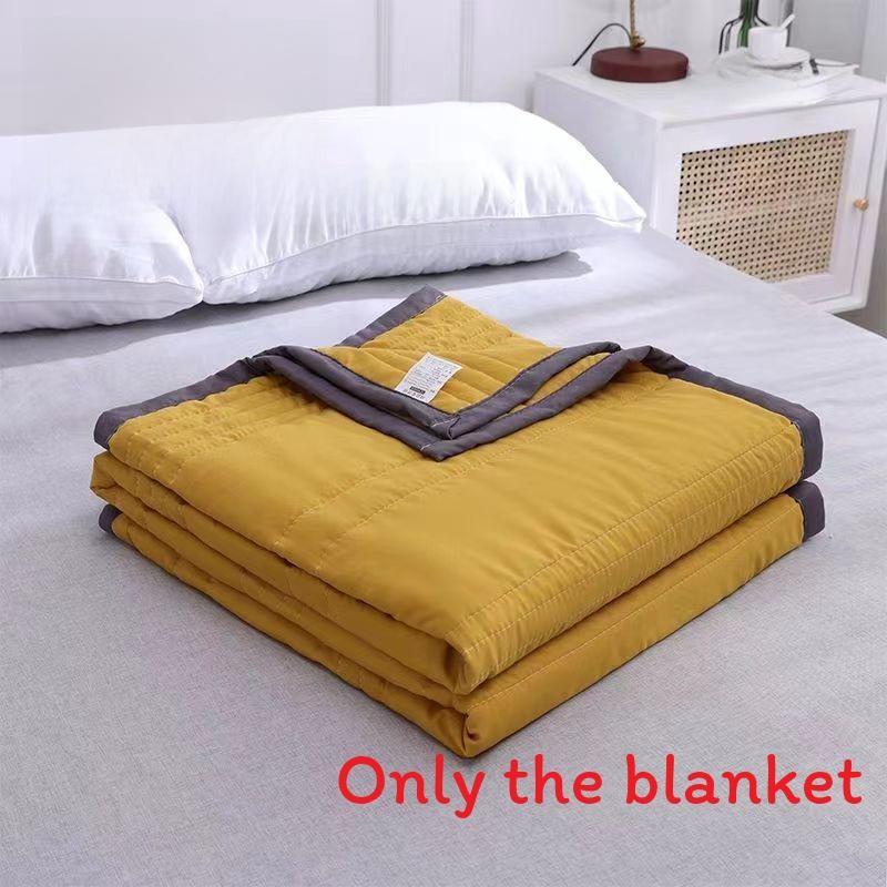 Color Solid Waterwashed Cotton Thin Summer Blanket For Home Children And