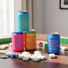 Chengu 12 Pcs Mahjong Party Can Coolers Sleeves with Funny Sayings Colorful Wavy Edges Can Coolers for Soda & Beer Game Night Mahjong Accessories