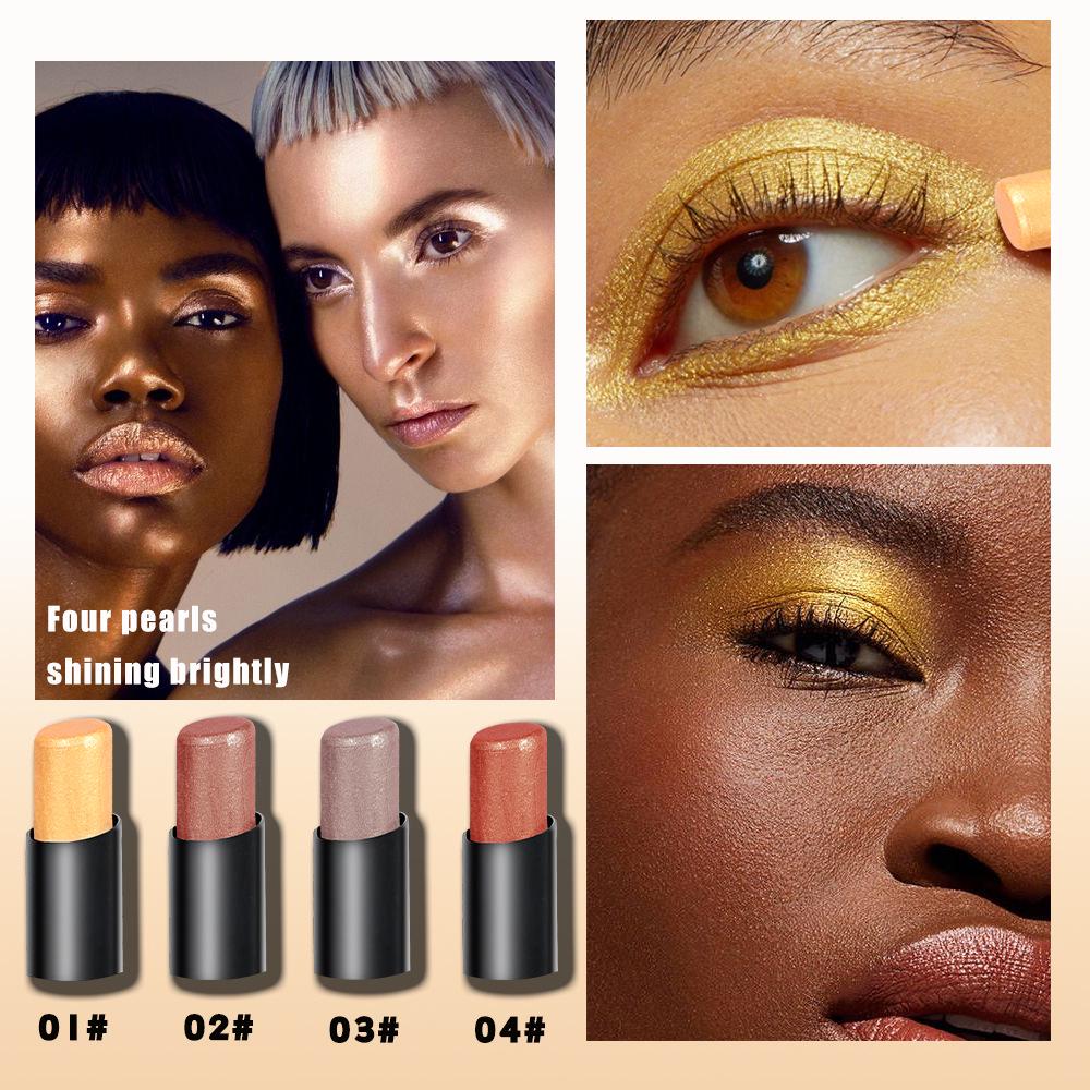 Cross-Border Multi-Use Pearlescent Eyeshadow Stick: Colorful, Rotating, for Contouring, Highlighting, and Brightening Lips.