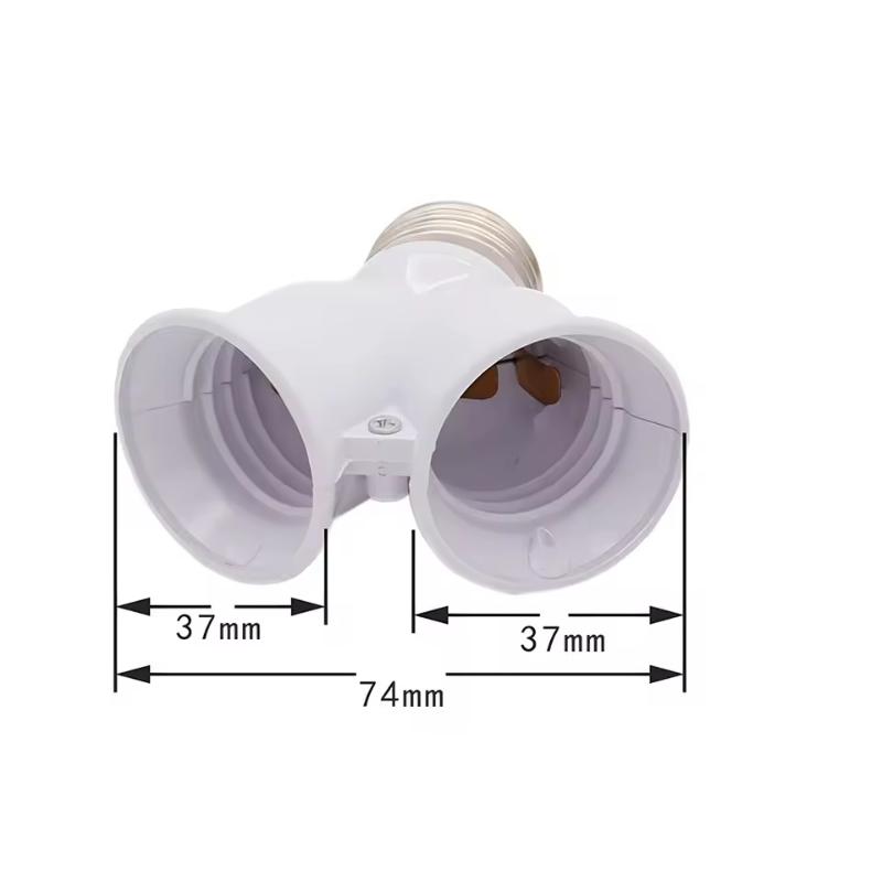 E27 1/2 Conversion Head Bulb Socket Creative 2-E27 Lamp Holder Extender Distributor Converter Plug