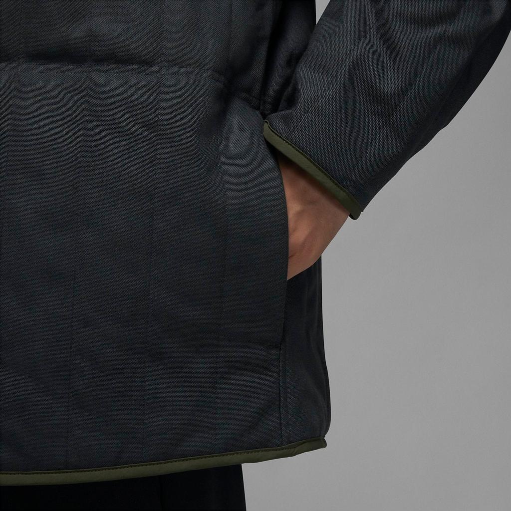 Jordan Embroidered Logo Single-Breasted Lightweight Short Cotton Jacket Men Outerwear Black DX4350-045
