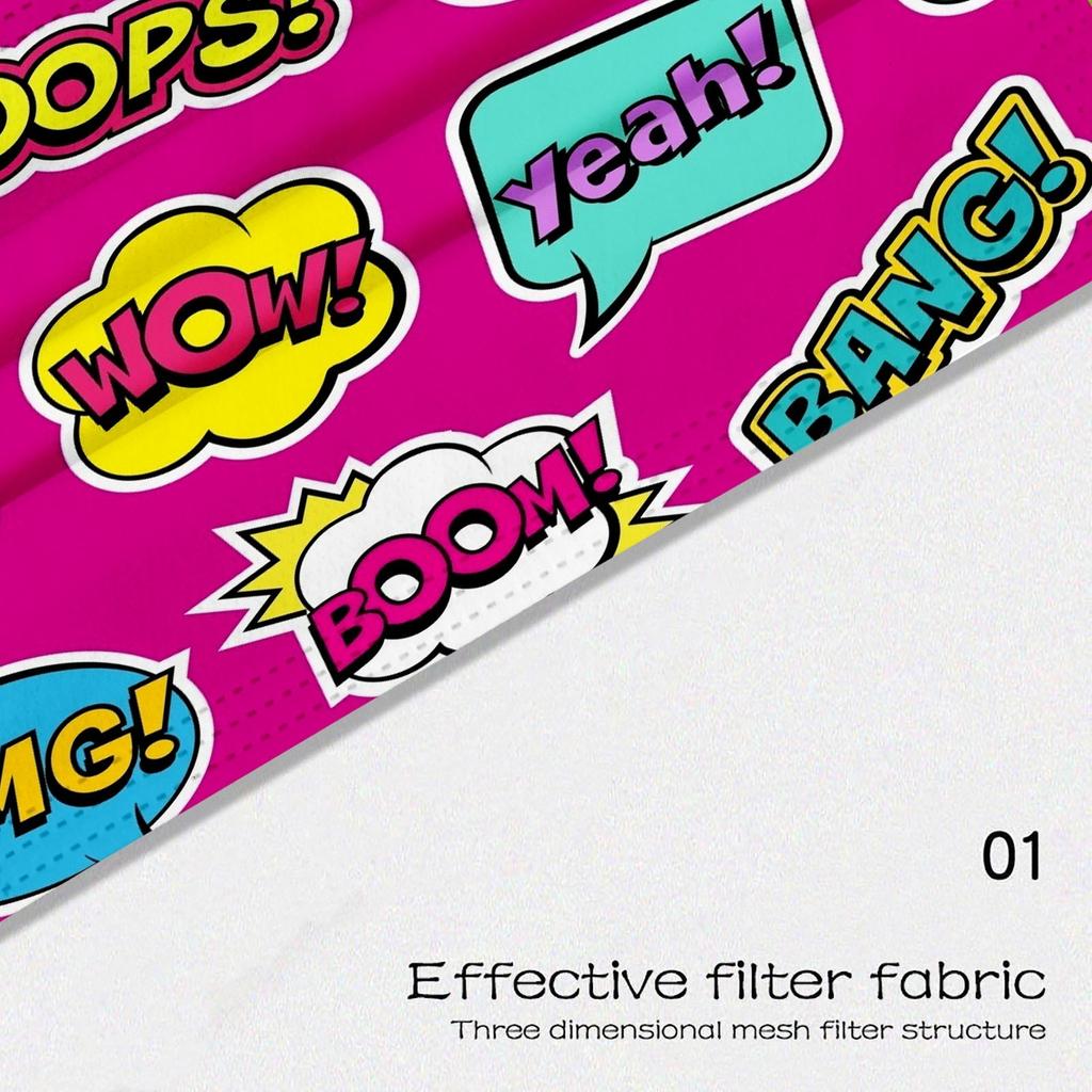 50pcs Kids Outdoor Cartoon Mask Droplet And Fog Prevention Transparent Face