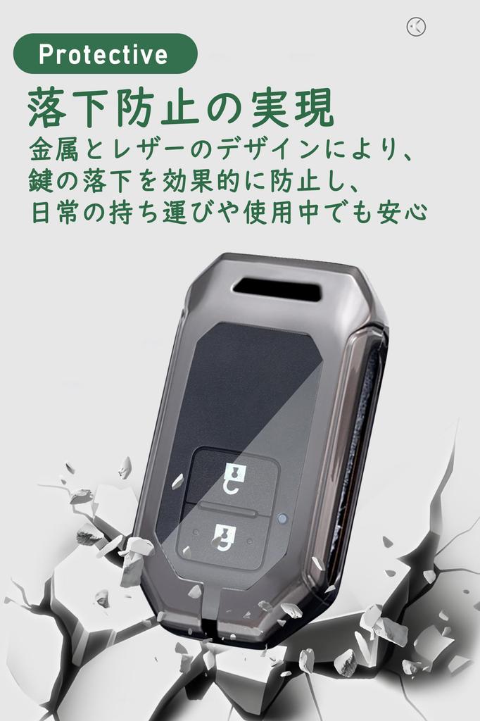 Ontto Suzuki Key Case, Key Cover, Key Holder, Alloy + Leather, Stylish, Jimny, Spaci,