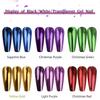6-Color Champagne Magic Mirror Nail Powder: High-Gloss Aurora Titanium Gold Fairy Glitter.