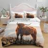 Highland Cow Duvet Cover Bull Cattle Bedding Set Western Cowboy Comforter Cover Full Queen For Boys Teen Farmhouse Quilt Cover