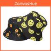 Trendy Polyester Fisherman Cap With Flower Elements And Smiley Pattern