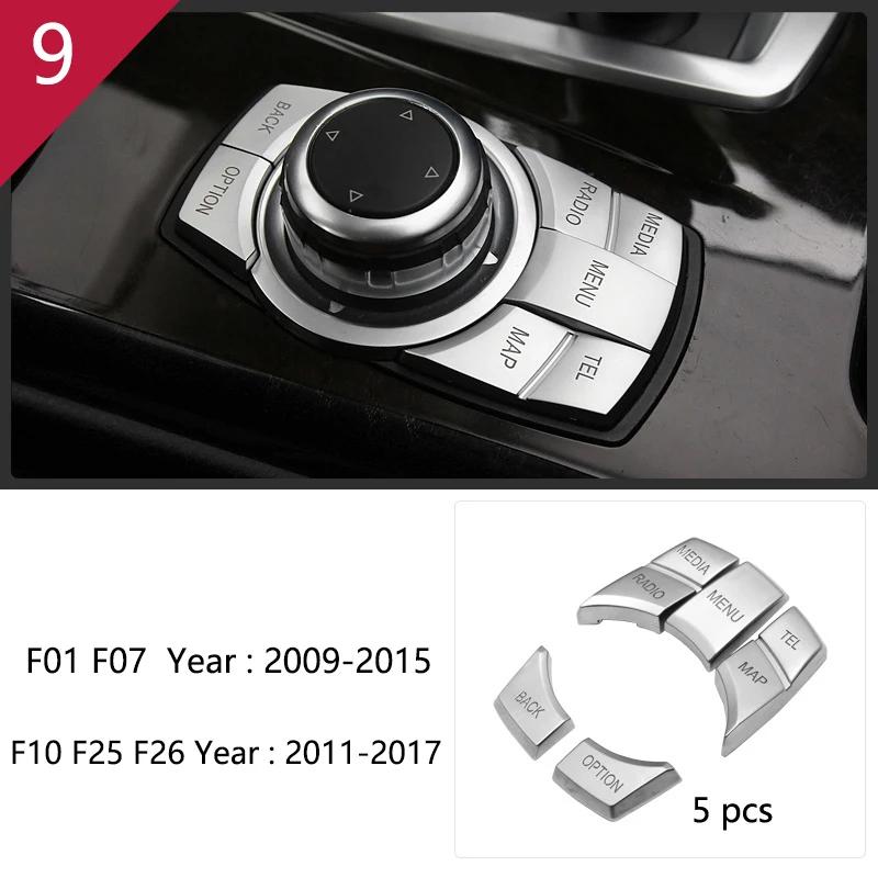 For BMW 5 7 Series X3 X4 F01 F10 F25 F26 Car Styling Gear Shift Panel Multimedia Buttons Handrest Cover Sticker Trim Accessories