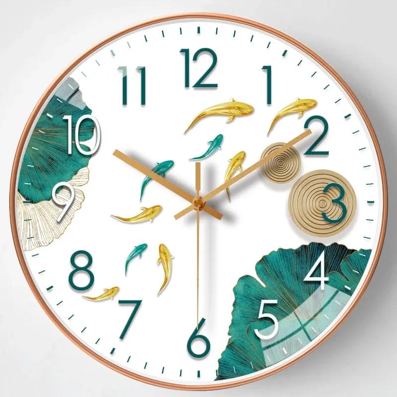 8 Inch Silent Wall Clock Living Room Home Punch-free Modern Simple Creative Net Red Clock Silent Bedroom Quartz Clock