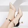 Fashion 2025 New Baotou Large High Heel Sandals for Women, European and American Fashion, Pointed One Piece Buckle with Thin Heels