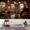 1 PC photography background banner nylon 2D flat surface indoor musical scene warm light theme background cloth