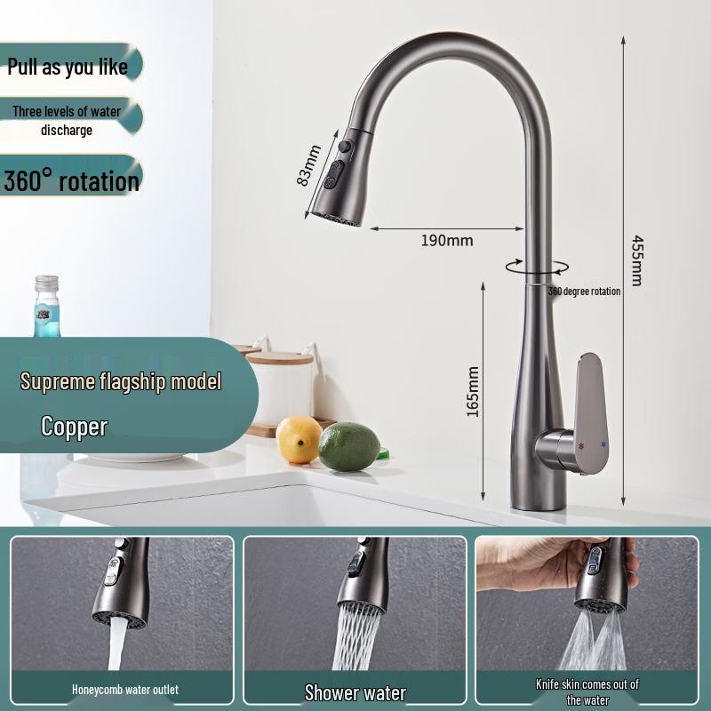 Handun Pull-Out Swivel Kitchen Faucet