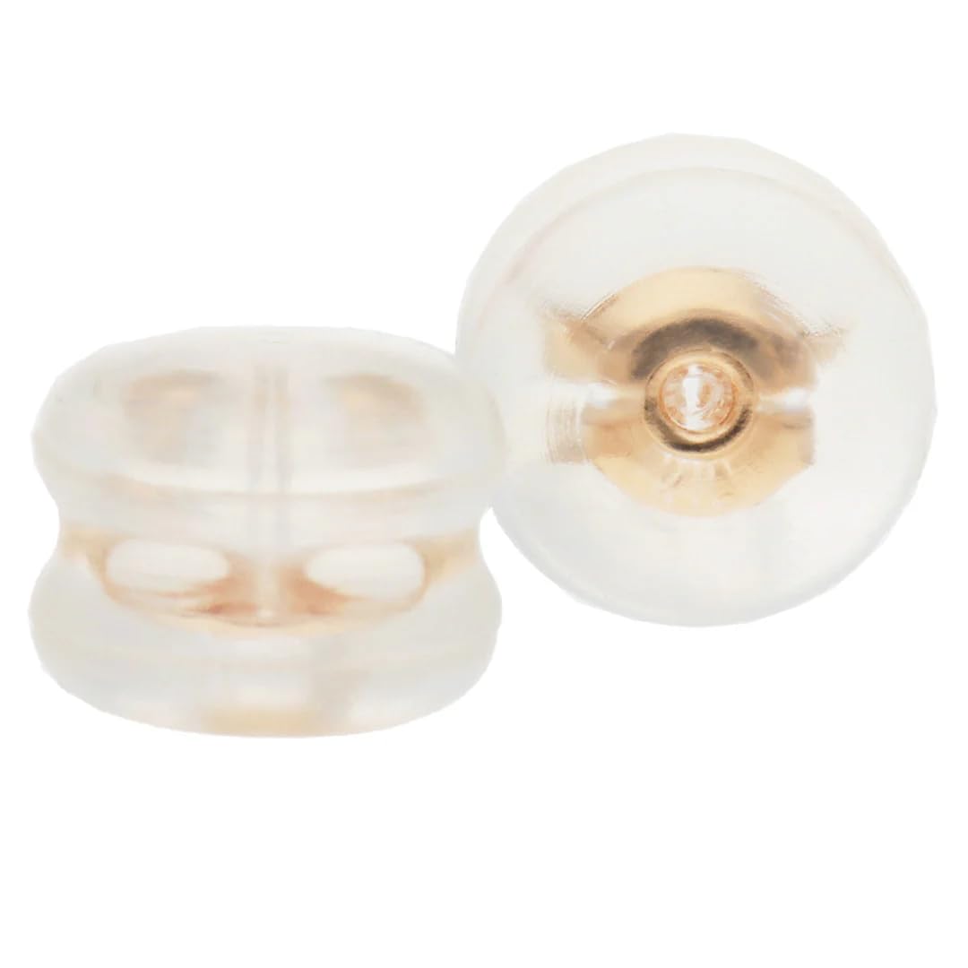 

Earring made in metal pair for both ears pink [KOHSAi] backs, Japan, self-manufactured, silicone, built-in, (cylindrical M/K18 gold)