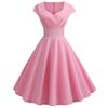 Kurzärmliges Swing-Kleid im Retro-Hepburn-Stil mit hoher Taille
