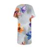 Vestiti estivi da donna, a maniche corte, in lino, casual, con t-shirt, a vita alta, da spiaggia, midi, prendisole con tasche