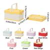Handheld Folding Storage Box Stackable Space Saving Fruit Picnic Basket Multi-Color Plastic Car Storage Box Office Supplies