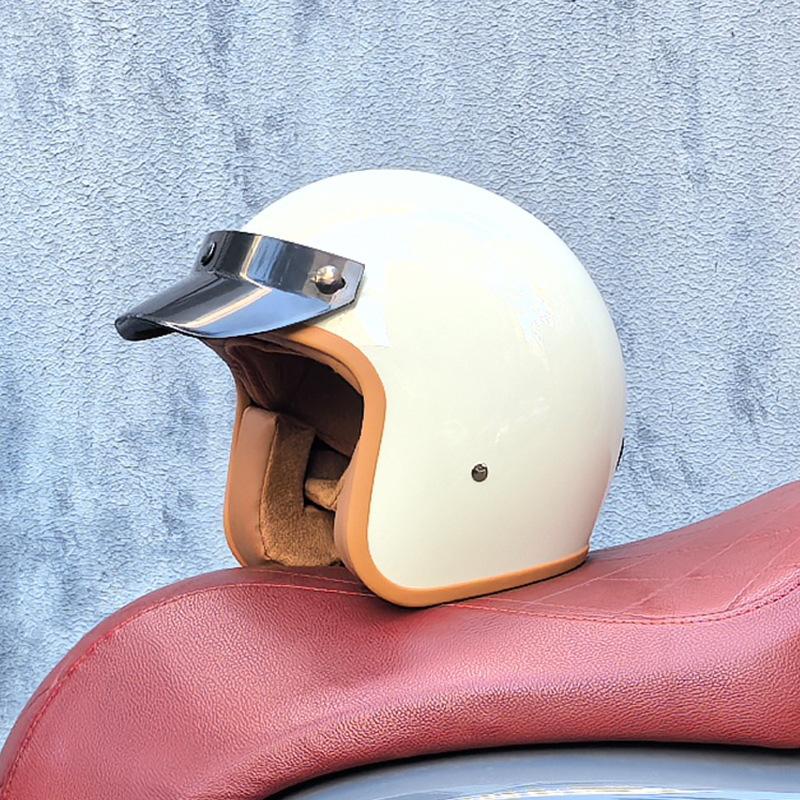 

Gulf Oil Electric Motorcycle Vintage Helmet Cruise Hard Hat Men s and Women s Japanese Half Scallop Helmet M