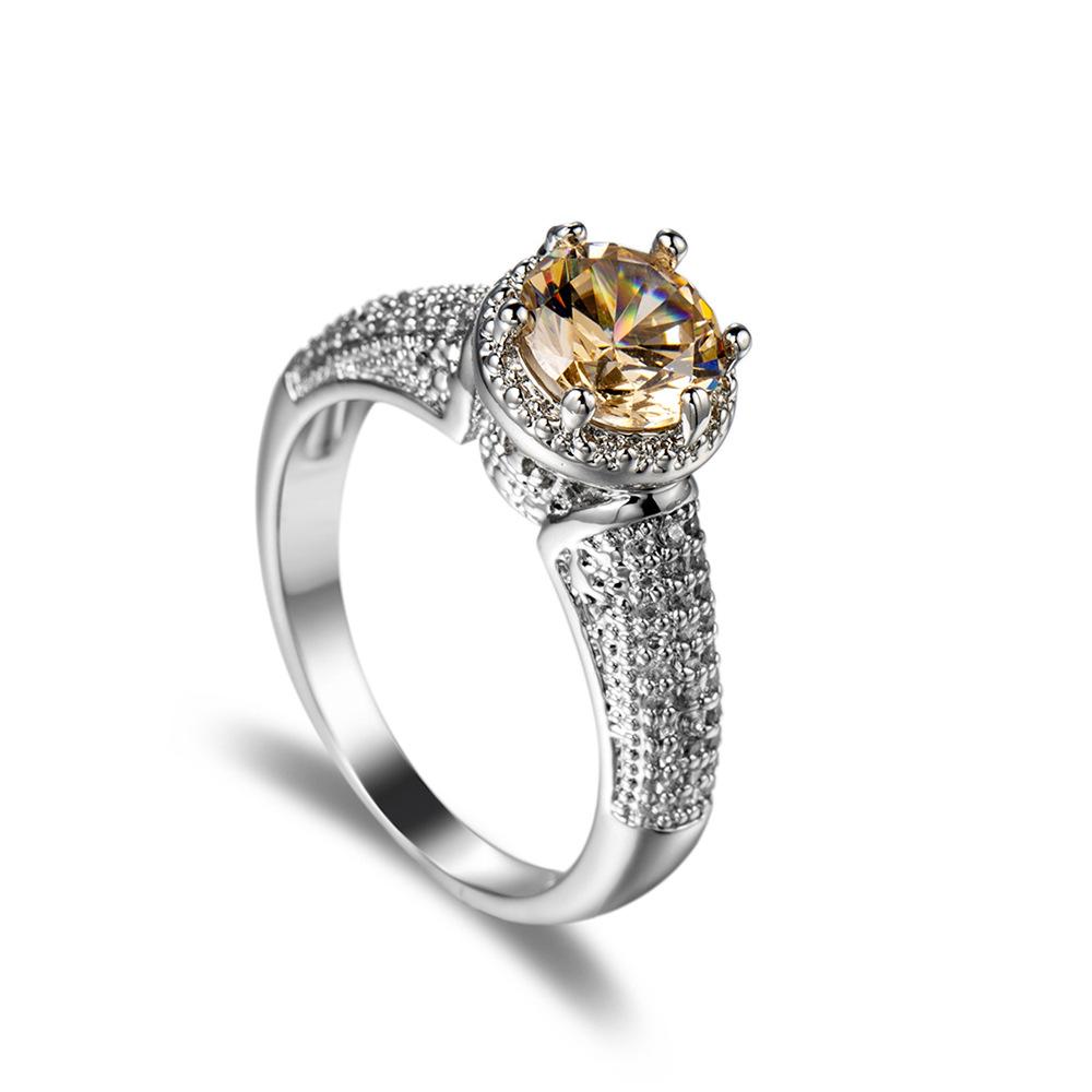 

Классические женские кольца SODROV цвета шампанского с кристаллами циркона 6