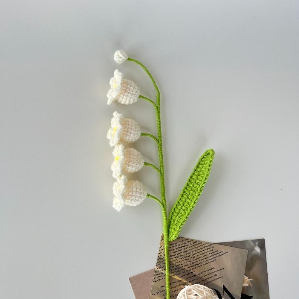 1pc Finished Product Lily of the Valley Crochet Flowers Hand-woven Knit Fake Flowers Party Wedding