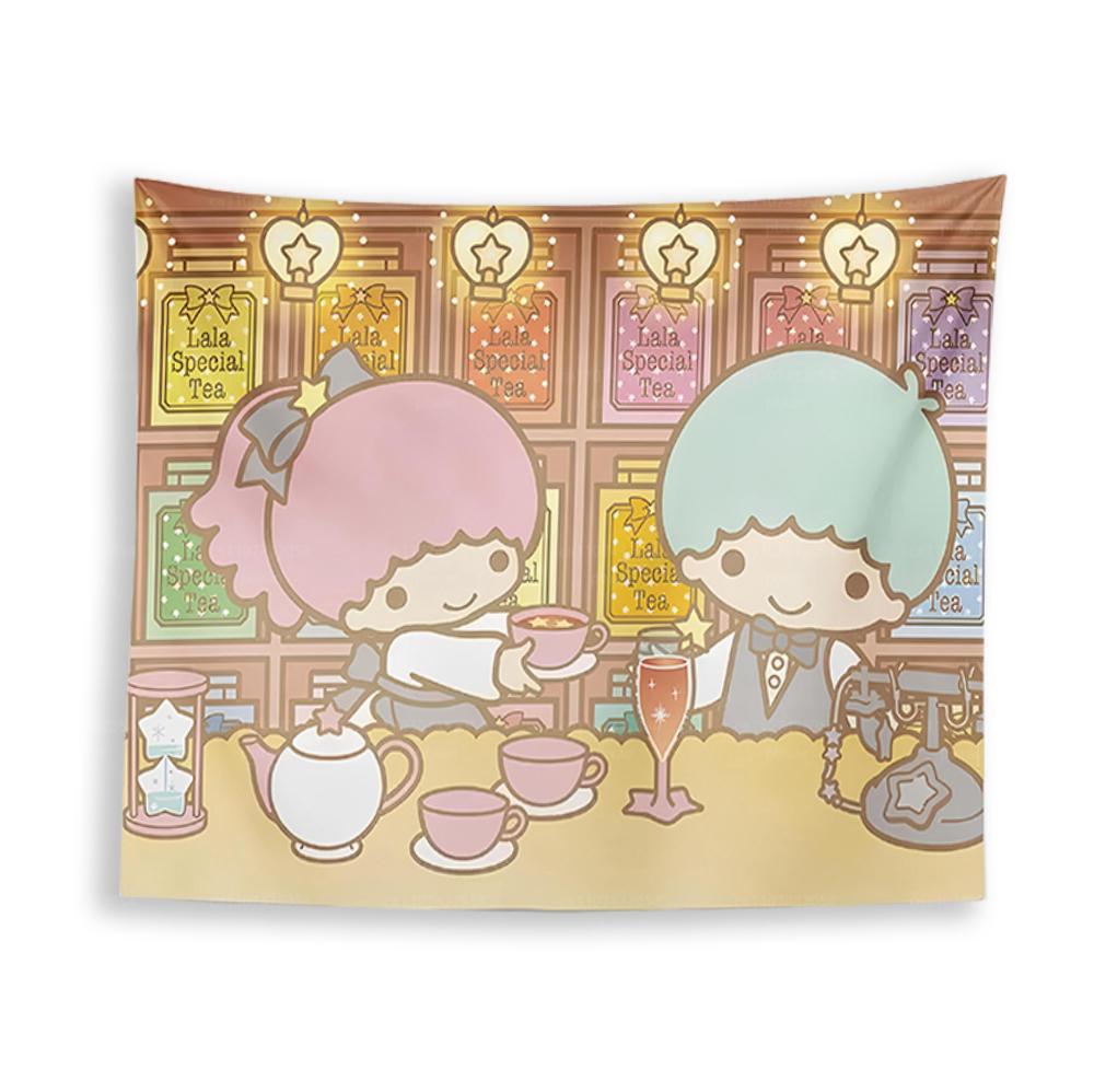 Cute Sanrio Tapestry Wall Hanging Kuromi Cinnamoroll Art Print Kawaii Room Decor for Kids  Anime Fans 74x94cm(29x37in)
