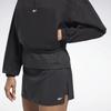 Reebok Half Zip Solid Color Stand Collar Short Sports Sweatshirt Women Sweatshirt Black HT4926