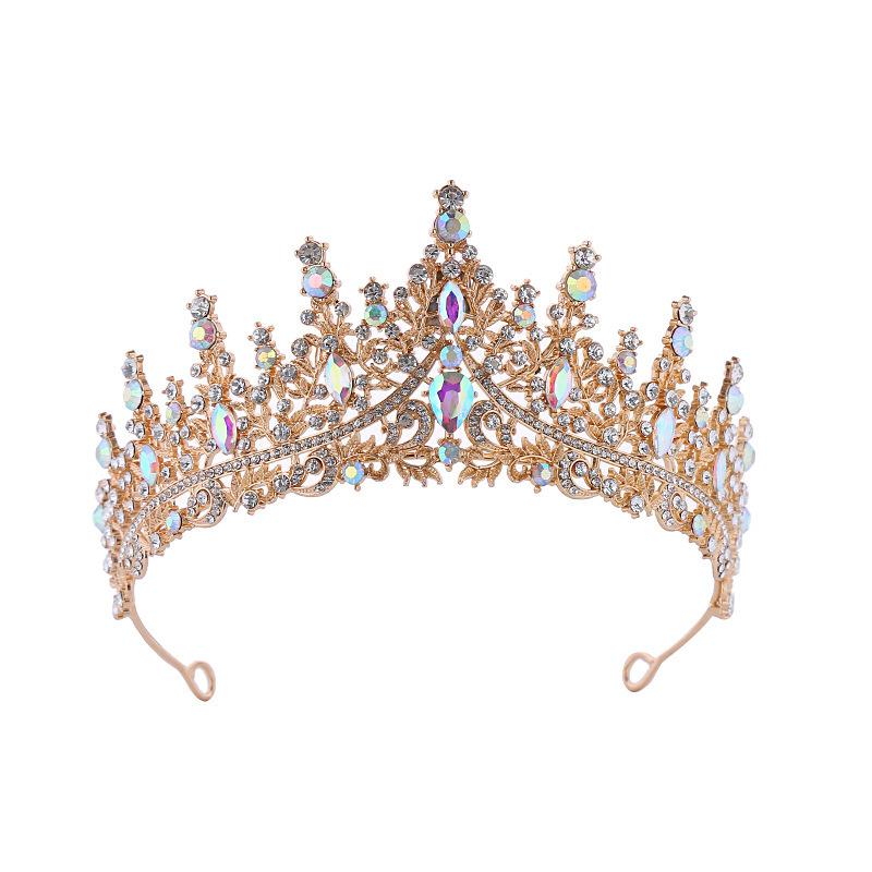 Corona da sposa Accessori per capelli in lega Abito da sposa Fascia con strass Corona elettrolitica Cena Copricapo da sposa in metallo