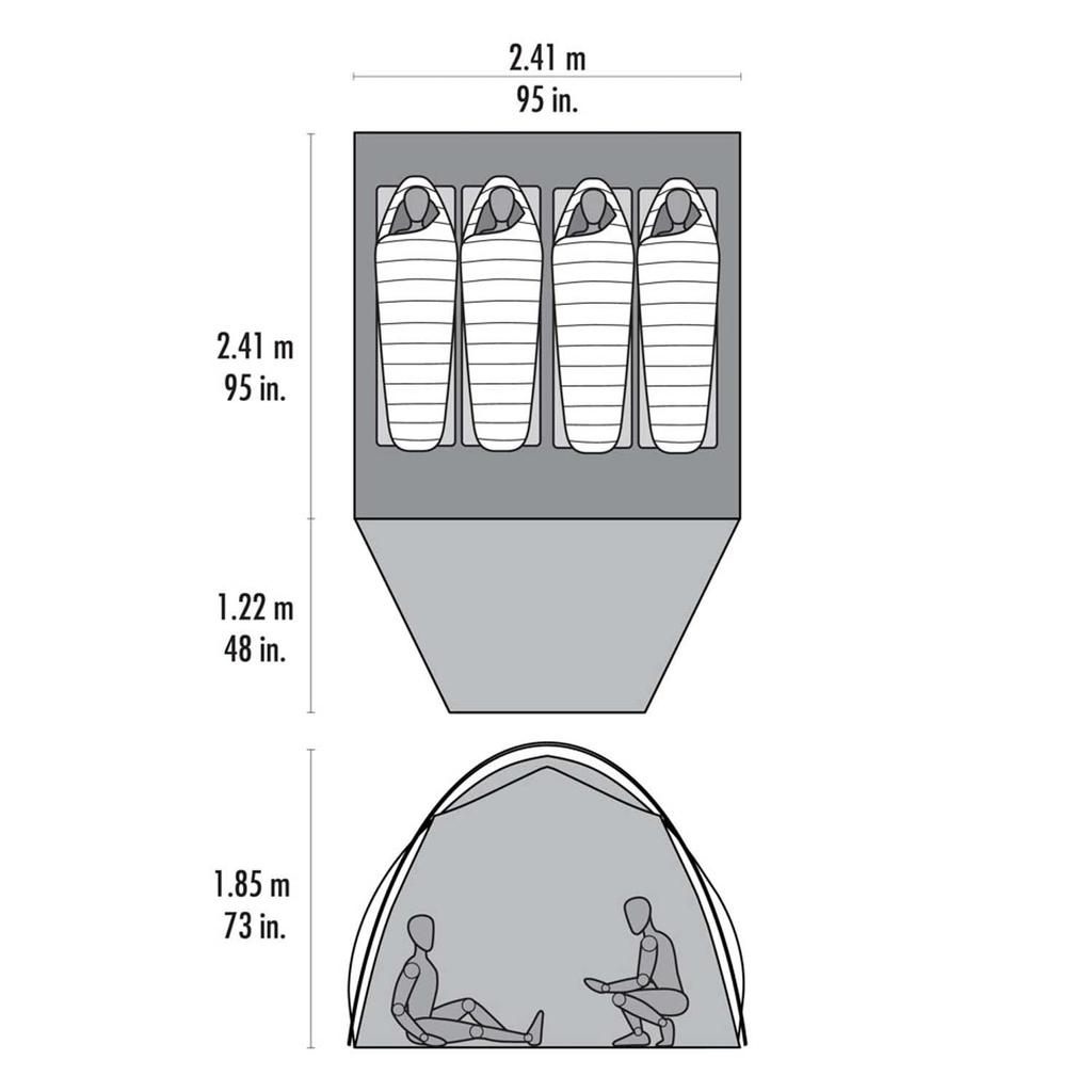 MSR Outdoor Camping Front Country Tent Habiscape 4 for 4 People Japanese 37078 [Genuine Product]