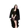Women's Strapless Ruffle Dress: Summer Seaside Vacation with Irregular Swallowtail Hem