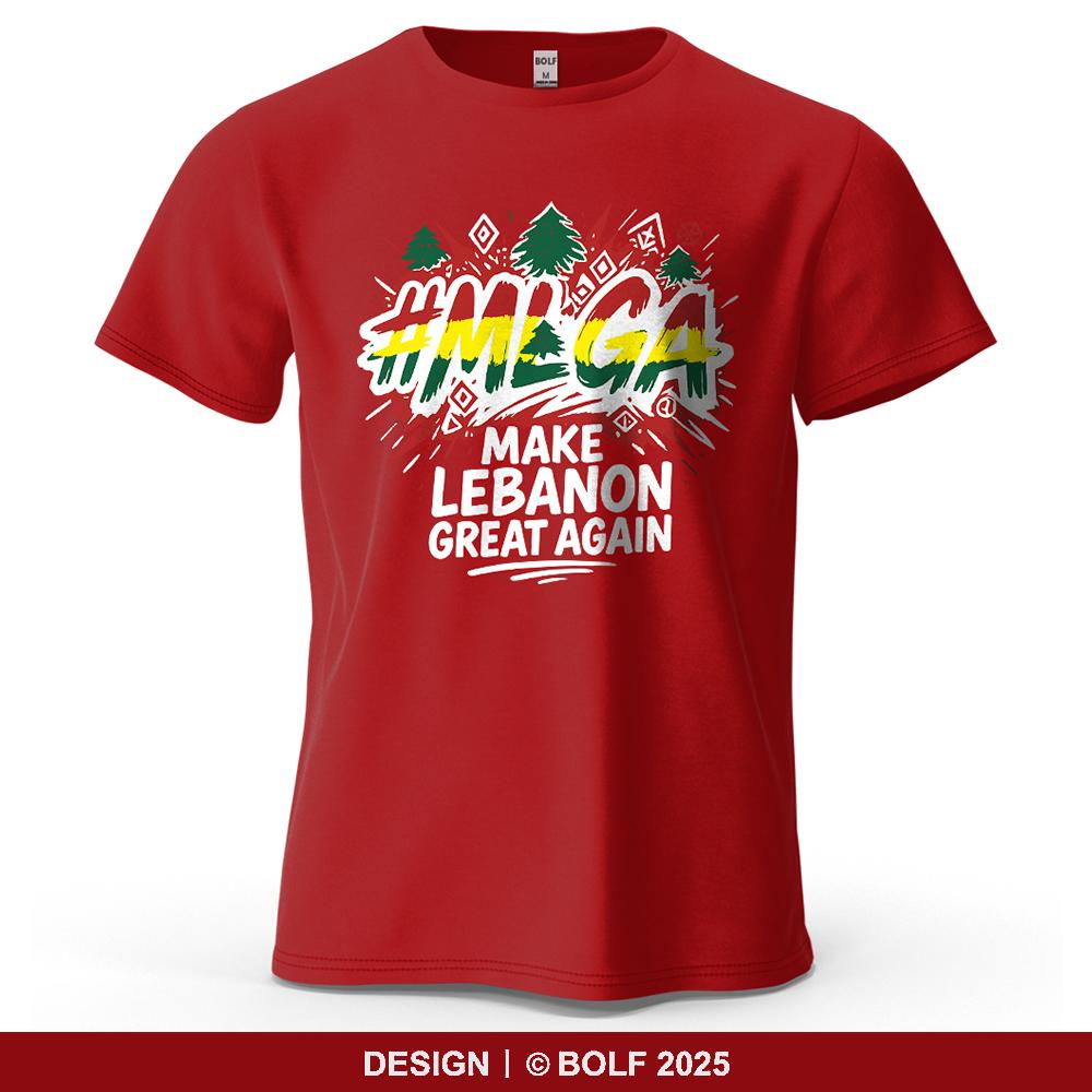 MLGA MAKE LEBANON GREAT AGAIN Printed Men's T-Shirt Oversized Graffiti Graphic Tees for Women Tops Tees Streetwear