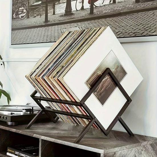 Vinyl Record Storage Rack Heavy Duty Matte Black Book Magazines Home Office Multi-purpose Files Albums 4299₽