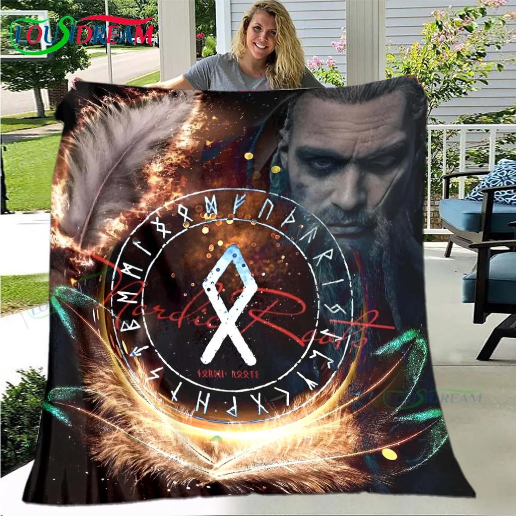 Nordic Viking Mythology Soft Blanket Sports Living Room Bedroom Sofa Bed Blanket Birthday Gift Travel Office Lunch Break Blanket