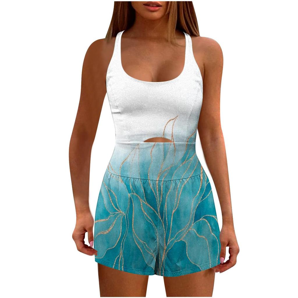 Womens Athletic Rompers Running Onesie Workout Rompers Workout Outfits Exercise Jumpsuits Gym Yoga Clothes