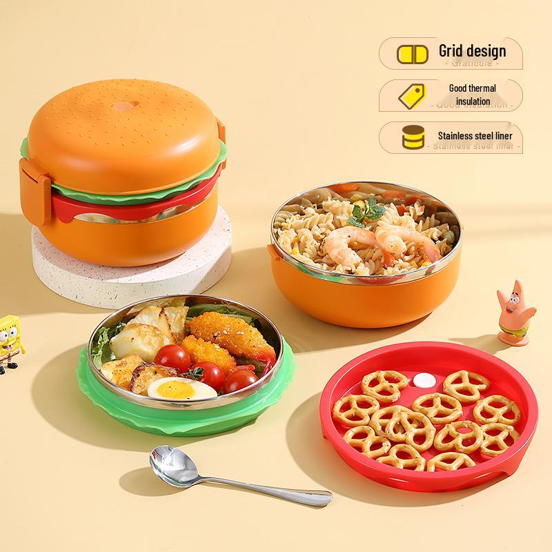 

304 Stainless Steel Insulated Lunch Box - Cute, Portable Bento for Students & Office Workers 1280ml