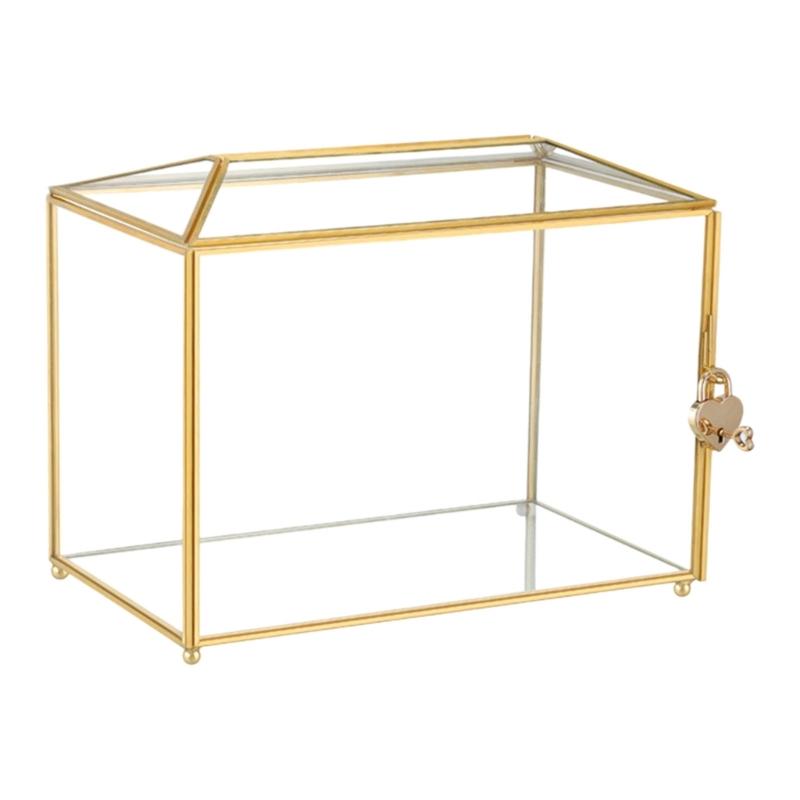 Metal Gift Card Storage Box Glass