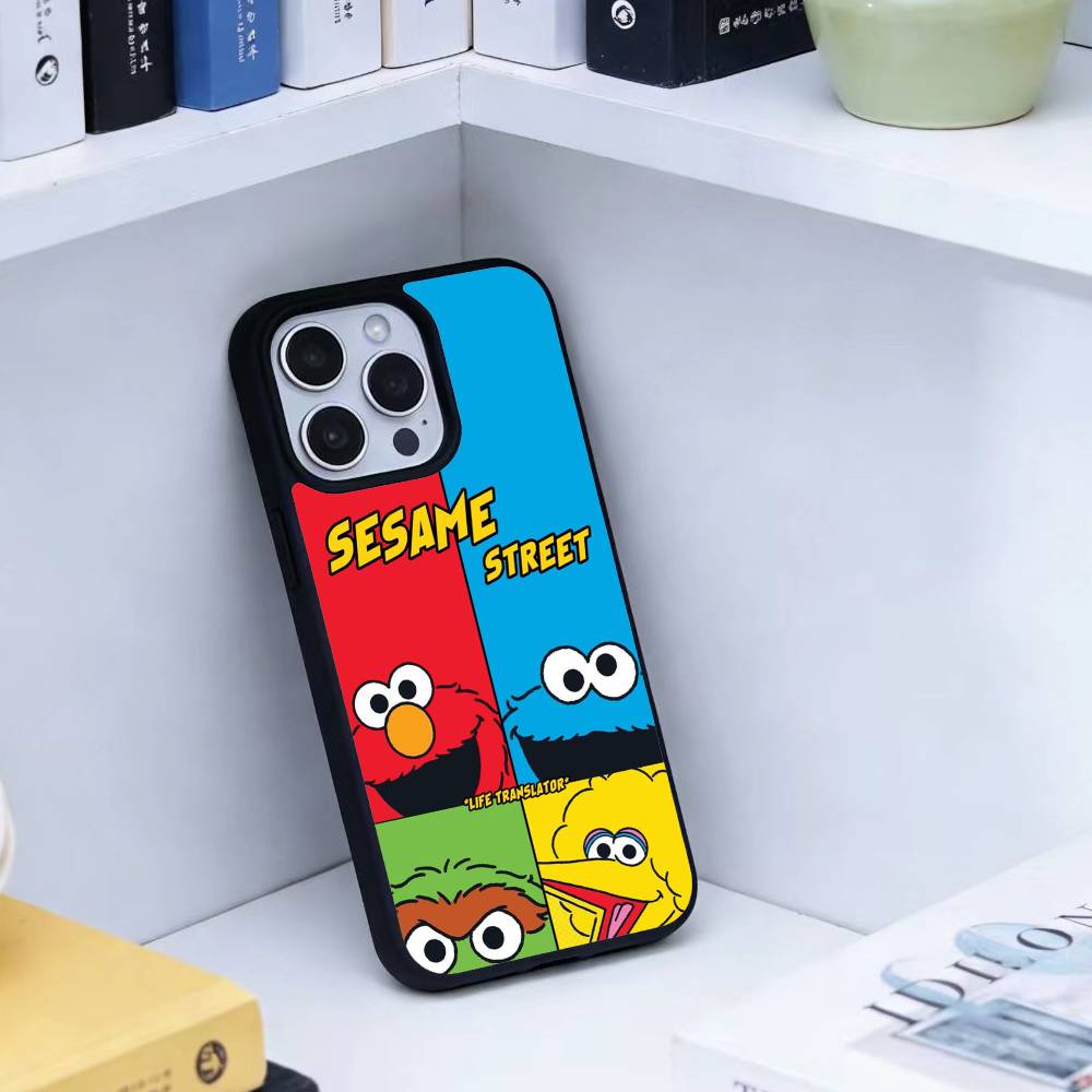 

W-Sesames-w-Street Phone Case For iPhone 14,16,15,13,17,12,Plus,Pro,Max Magnetic For Magsafe Frosted Cover iPhone14Plus