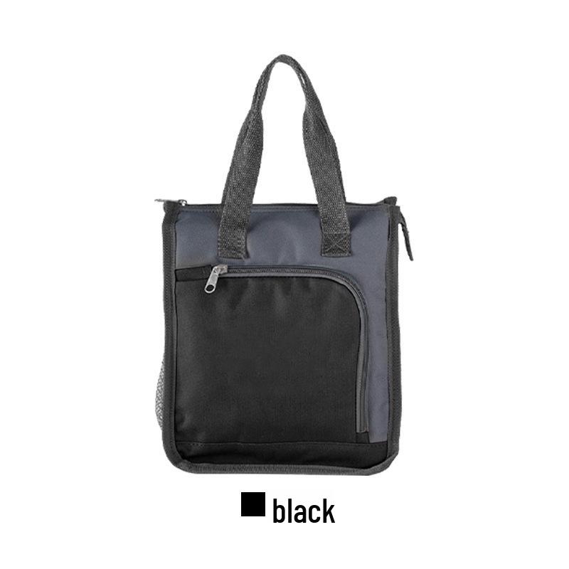 2025 Color Block Oxford Cloth Insulated Lunch Bag with Anti-Chafing Handle - Large Capacity Bento Bag .