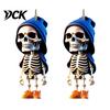 Backpack Pendant And Keychain Charm 2Pcs Hoodie Skeleton Ornaments, 2D Flat Acrylic Pendants, Gothic Gift for Car Enthusiasts Style Hanging