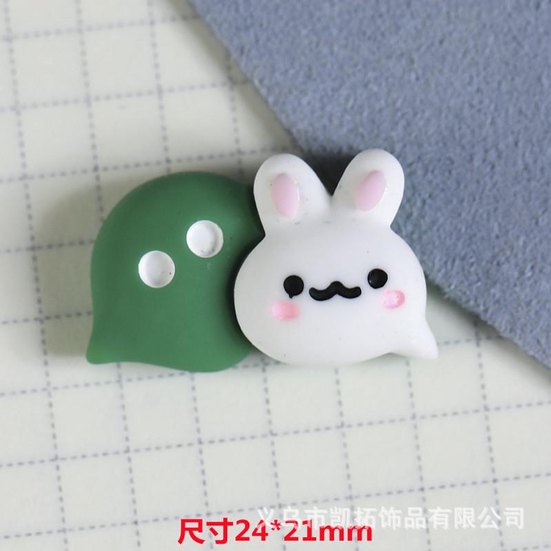 Cartoon Rabbit Resin Accessories: DIY Cream Glue, Hair Ties, Clips, Phone Case Materials.