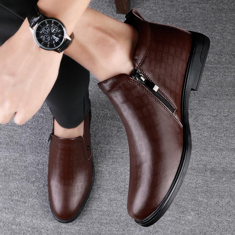 Size 37~46 Chelsea Boots Men 2022 Newest Brand Comfortable Fashion Genuine Leather Men Boots Luxury Office Cow Leather Shoes Man