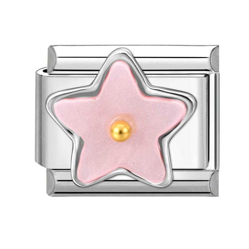 New Fashion Y2K Eyes Star Cherry Rose Butterfly Crown Shiny Italian Charm Links Fit 9MM Stainless Steel Bracelet DIY Making Gift