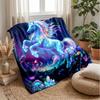 Glowing Magical Unicorn Theme blanket Lightweight Warm Flannel Blanket Decorative Throw Blanket for Home Decoration