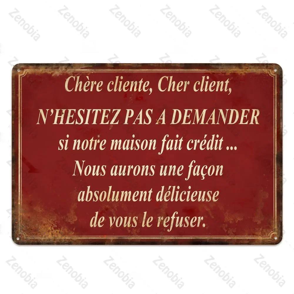 Vintage French Retro Metal Tin Sign Bar Pub Club Wall Decor Iron Painting Decorative Plate