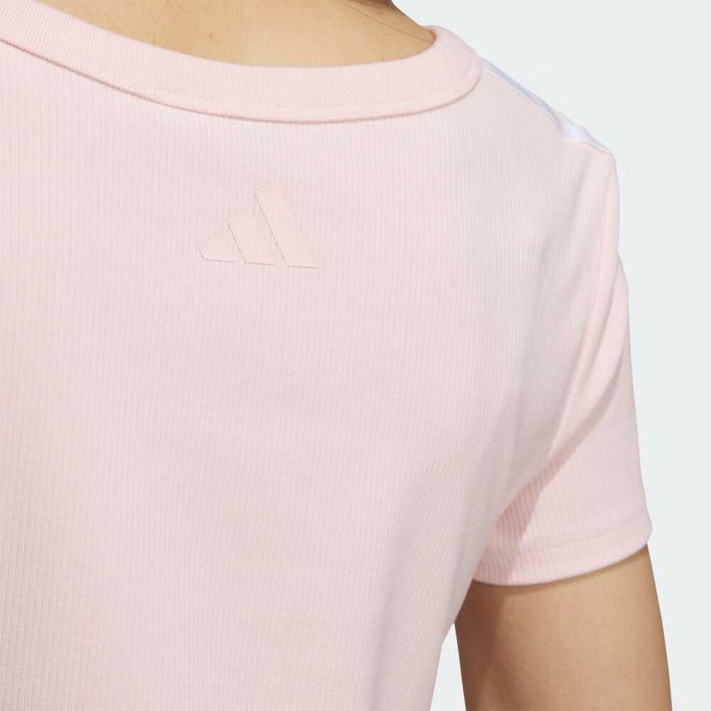 Adidas Sportswear Round Neck Comfortable Casual Short Sleeve Regular T-Shirt Women Tops Light-Pink JY7650