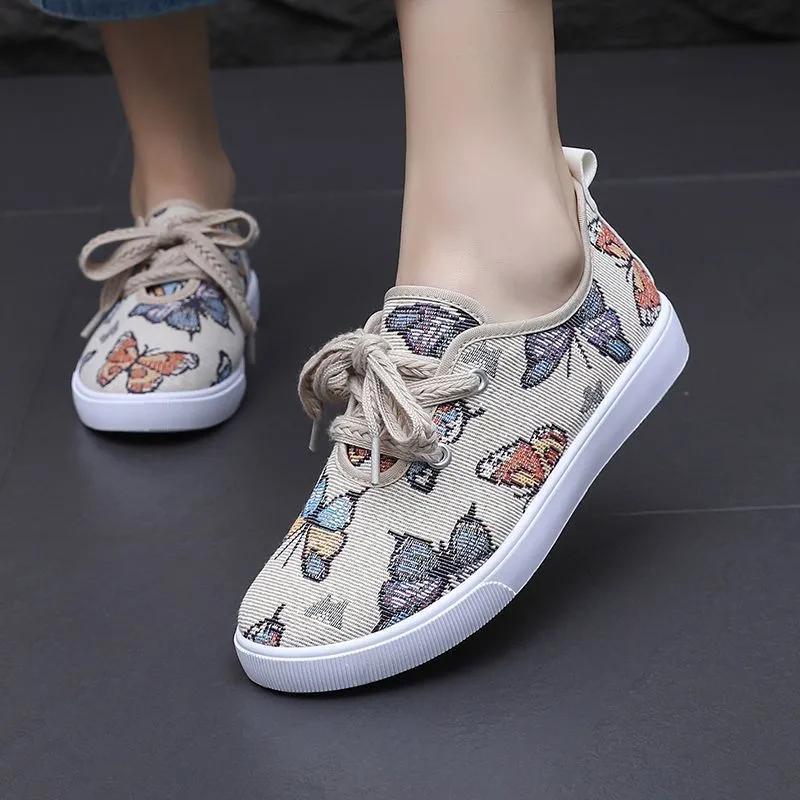 Women Cute Round Toe High Quality Anti Skid Canvas Shoes Lady Cool Comfort Spring & Summer Shoes for Student Ab605