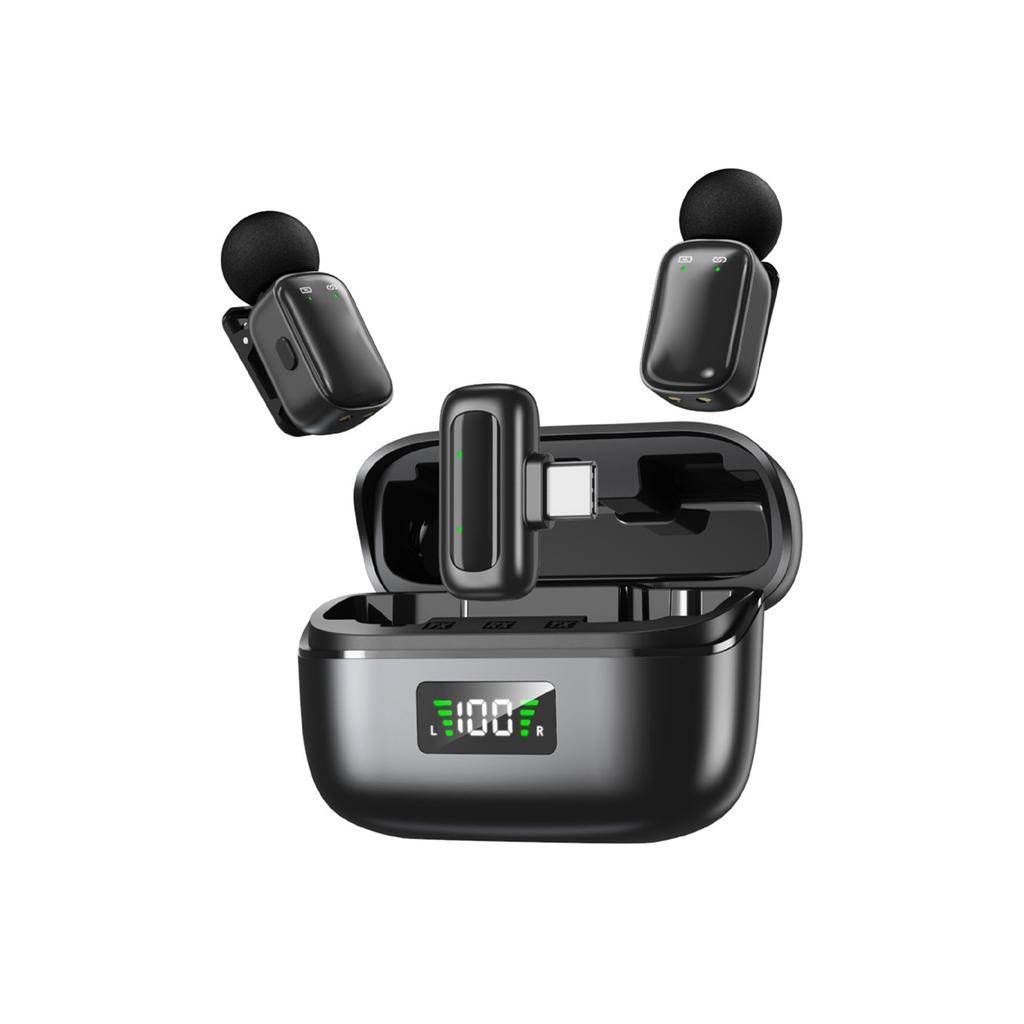 Wireless Lavalier Microphone AI Noise Reduction AI Voice Changer Mic for Video Recording
