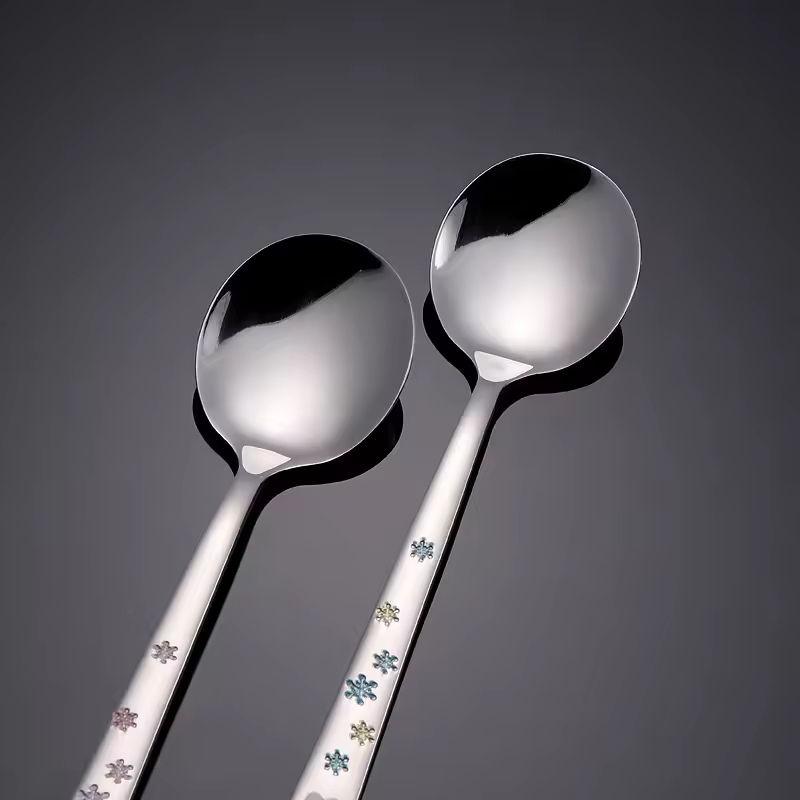 1 creative cartoon relief deer spoon, home 304 stainless steel spoon, children's dining spoon