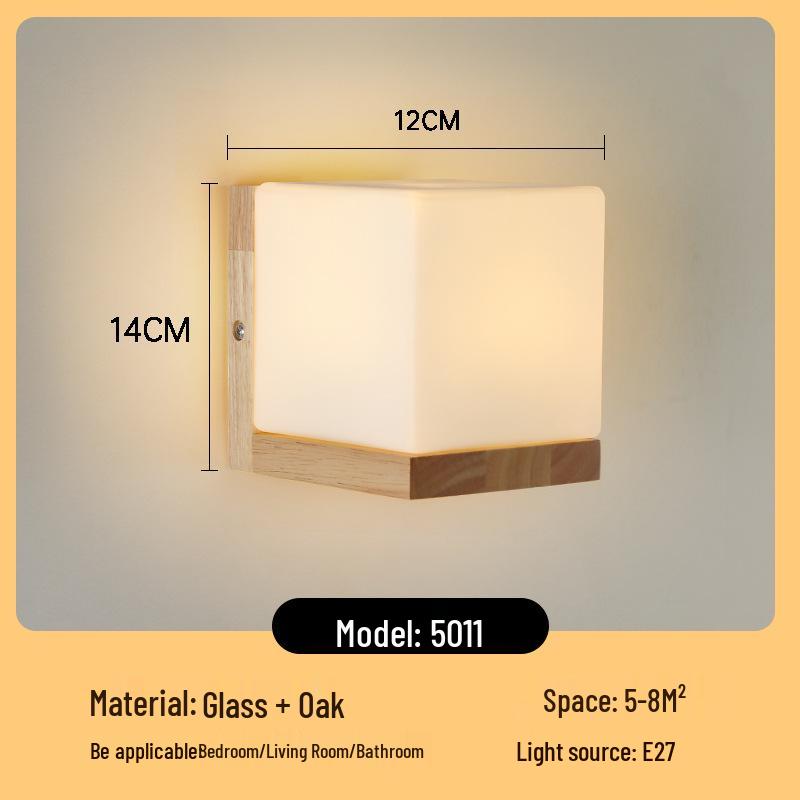 Nordic Solid Wood Wall Lamp - Modern Bedroom, Living Room, Hallway, Staircase, Balcony, Corridor Light Fixture.