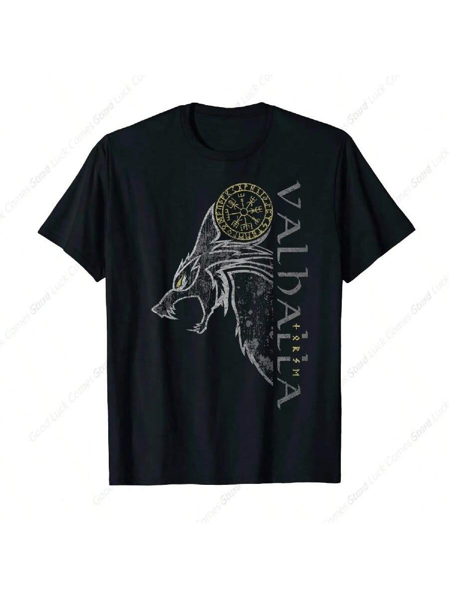 

Маска Волка Вальгаллы Руны Одина Скандинавский Компас Викинг Футболка4 XXXXXL чёрный