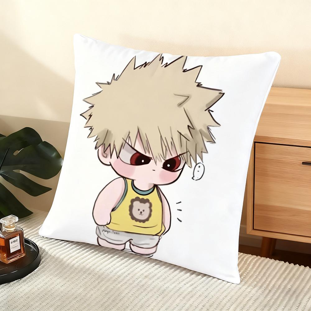 M-My H-Hero Academia Bakugo Cushion Cover Soft Short Plush Pillow Cover Smooth Cozy Texture Aesthetic Cushion Case Home Decor