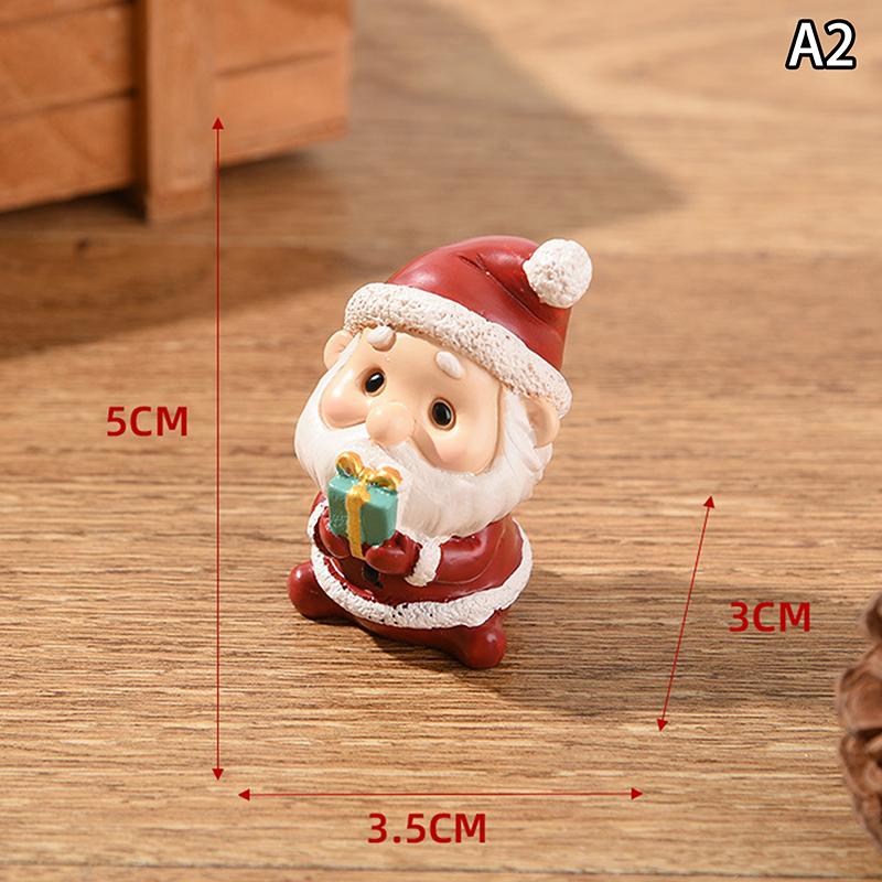 Christmas Series Craft Resin Animal Party Creative Mini Christma Tree Old Girl Kids Cute Gift Home Decoration Supplies Decor