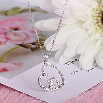 Anniversary Women Necklace Mom And Child Elephant Design Love Necklace Gift For Mother Silver Color Fashion Neck Jewelry